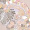 Peach Sequin Beaded Fringe Applique Patch With Rhinestone Neckline Design
